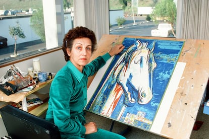 Françoise Gilot, en su estudio en su casa de California.