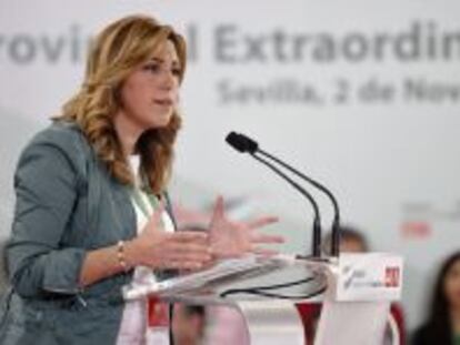 La presidenta de la Junta de Andaluc&iacute;a y secretaria general del PSOE de Sevilla, Susana D&iacute;az.