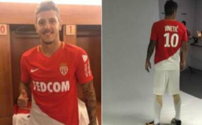 Jovetic, con la camiseta del Mónaco.