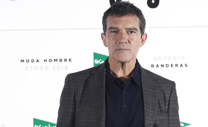 Antonio Banderas durante su presentación como imagen de El corte Inglés este viernes. 