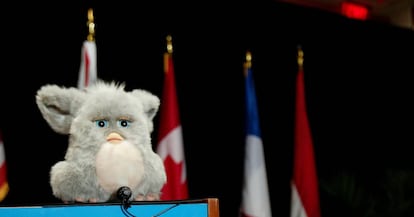 Un Furby en una presentaci&oacute;n en Nueva York.