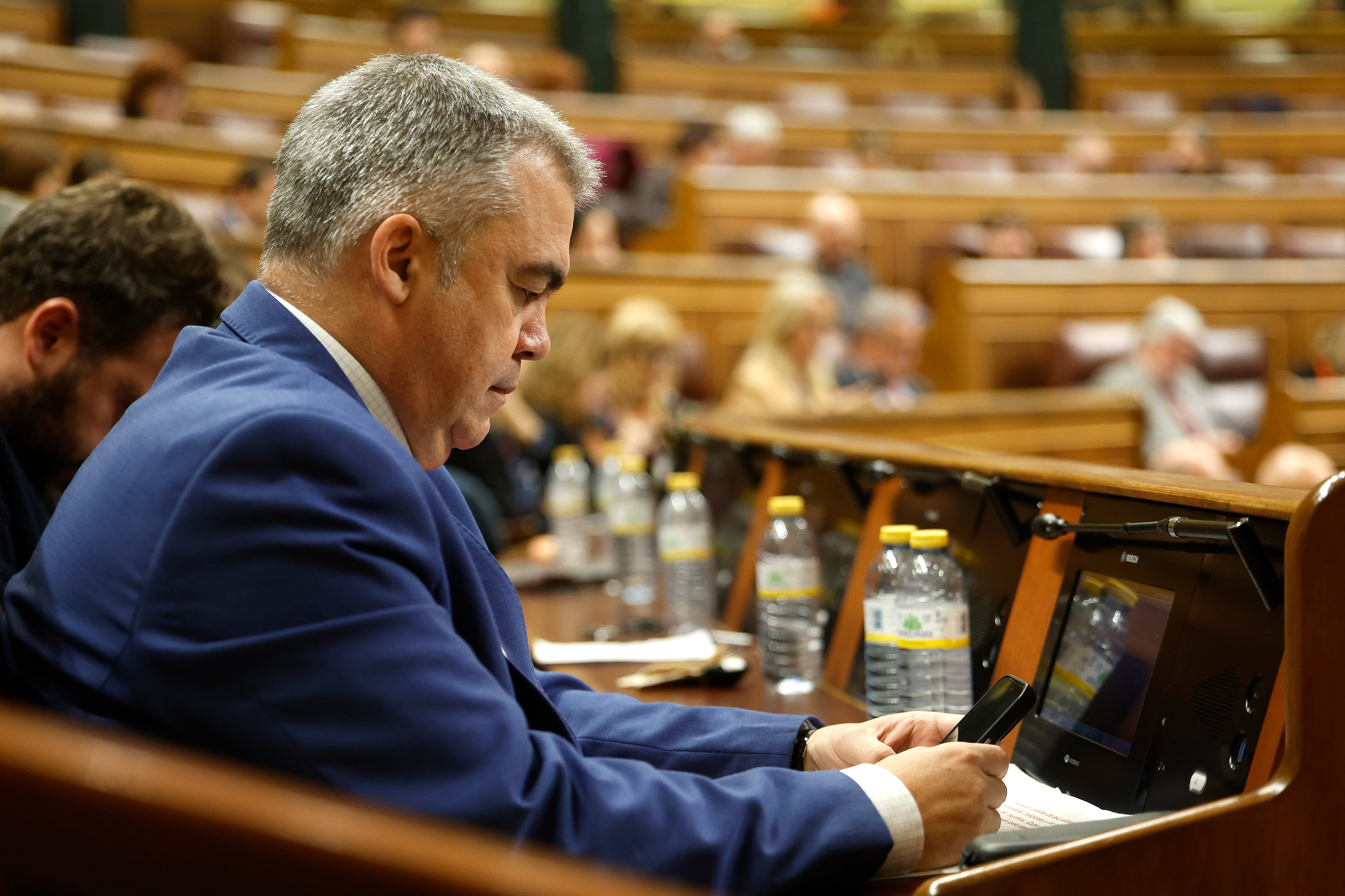 El diputado del PSOE Santos Cerdán, el jueves en la Cámara baja.