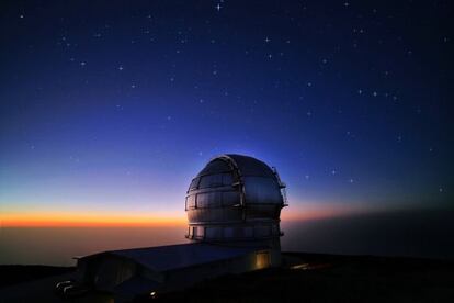El Gran Telescopio de Canarias, ubicado en el Observatorio del Roque de los Muchachos (La Palma) del Instituto de Astrof&iacute;sica de Canarias.
 