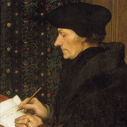 Retrato de Erasmo de Rotterdam (1523), de Hans Holbein.