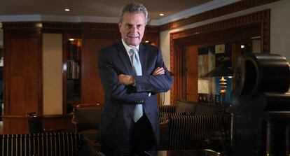 Günther Oettinger, comisario europeo para la Programación Financiera y Presupuestos en Madrid. Kike Para