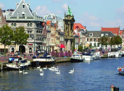 Vista de Haarlem en las inmediaciones del Museo Teylers