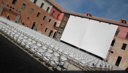 El arenero donde estaba situado un cine de verano al aire libre.