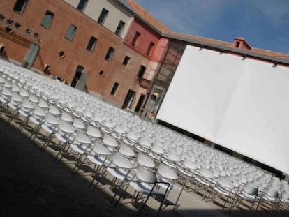 El arenero donde estaba situado un cine de verano al aire libre.