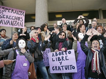 Protesta a favor del aborto en Madrid el pasado febrero.