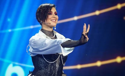 La cantante Anna Korsun, conocida como Maruv, durante su actuación en la final para decidir la representación de Ucrania en Eurovisión, el 23 de febrero.