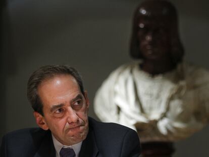 José Manuel González-Páramo, en un momento de la entrevista en Madrid