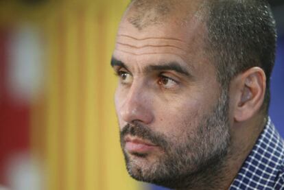 Guardiola, durante la rueda de prensa.