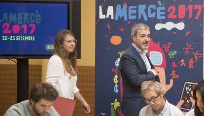 Jaume Collboni, durant la presentació del programa de la Mercè.