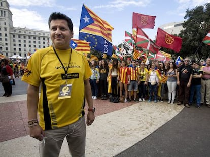 Xavier Vinyals, en la plaza de Catalunya.