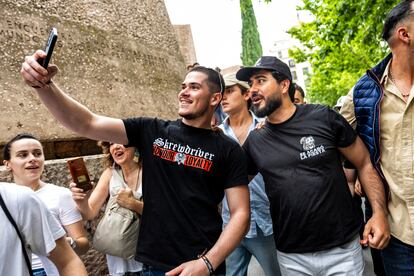 El ultraderechista español Alvise Pérez, durante un acto electoral.