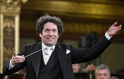 El director de orquesta venezolano Gustavo Dudamel durante un concierto en Viena en enero pasado.