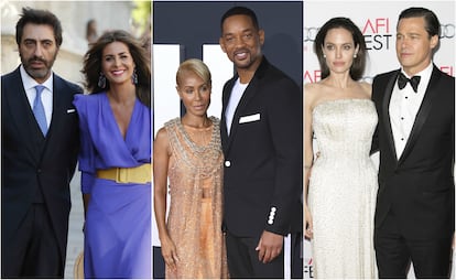 Juan del Val y Nuria Roca; Jada Pinkett y Will Smith; Angelina Jolie y Brad Pitt.