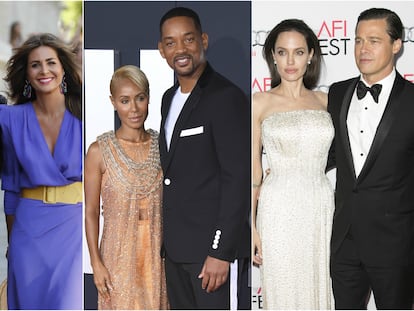 Juan del Val y Nuria Roca; Jada Pinkett y Will Smith; Angelina Jolie y Brad Pitt.