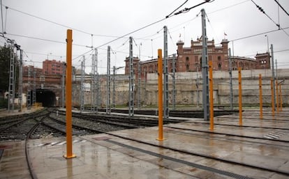 Interior de la parcela de Metro situada frente a la plaza de toros de Las Ventas.