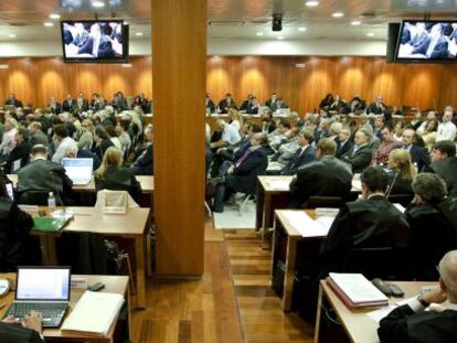 Aspecto de la sala del juicio del caso Malaya.