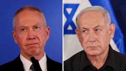 Yoav Gallant y Benjamín Netanyahu.