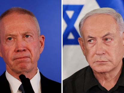 Yoav Gallant y Benjamín Netanyahu.