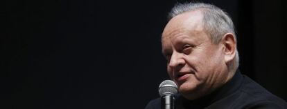 Jo&euml;l Robuchon, durante su participaci&oacute;n ayer mi&eacute;rcoles en Madrid Fusi&oacute;n, donde explic&oacute; su modelo de negocio.