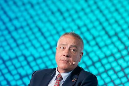 El Delegado Especial para el Consorcio de la Zona Franca de Barcelona, Pere Navarro, este miércoles en el foro CREO, en Madrid.