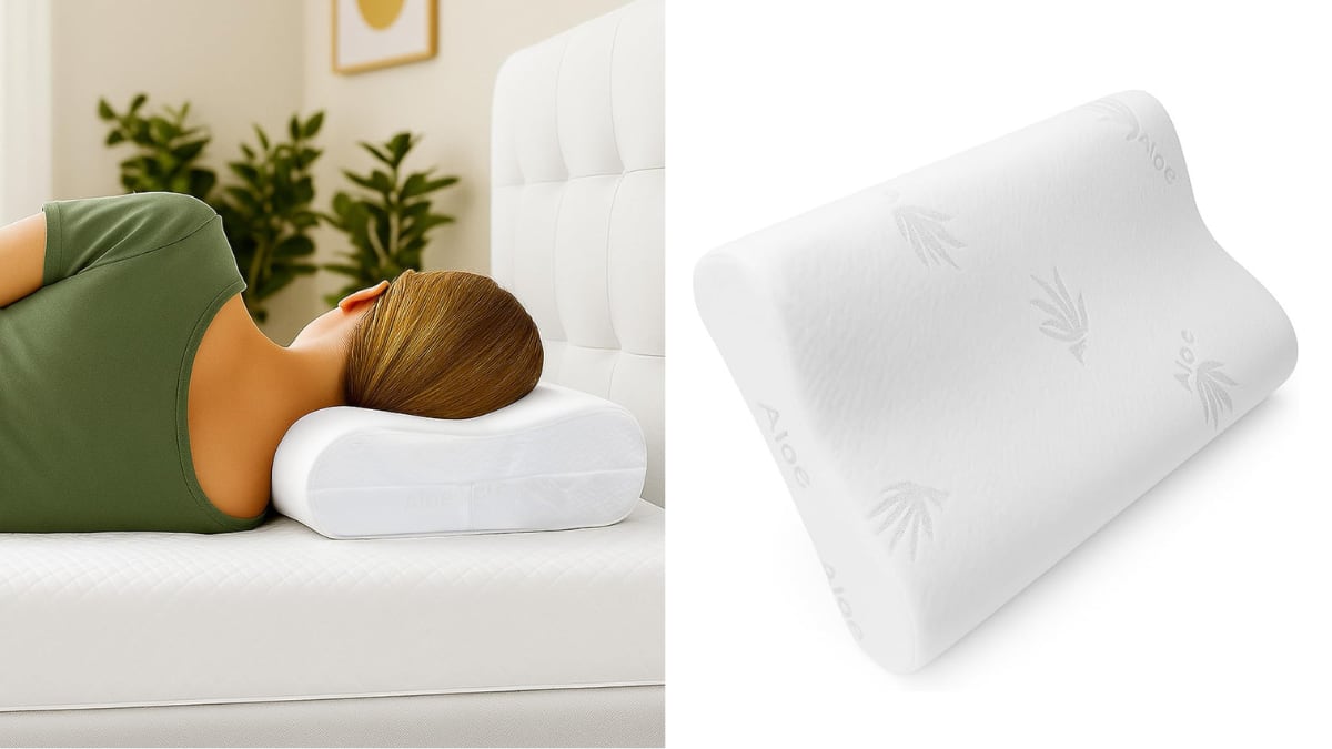 Almohada viscoelástica para el cuello y las cervicales.
