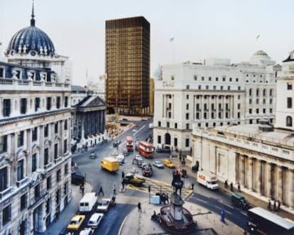 Recreación del proyecto Mansion House Square, el rascacielos propuesto por Mies van der Rohe.