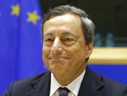 Draghi, ayer en Bruselas.