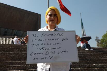 Arlene Ledesma, 31 años, viajó desde Arizona, para expresar su solidaridad con el pueblo mexicano. 