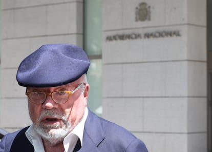 El comisario jubilado José Manuel Villarejo, en julio en la sede de la Audiencia Nacional.