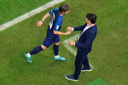 Luka Modric, sustituido en el partido contra Argentina.