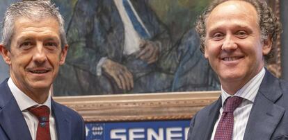 José Julián Echevarría (Sener) y Gonzalo de Rivera (Alantra), tras cerrar la operación de Tryo.