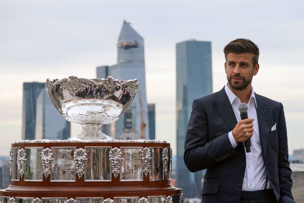 Gerard Piqué, en 2019 durante un acto de la Davis en una azotea de Nueva York.