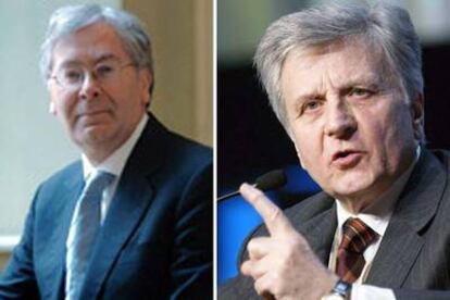Mervyn King (izquierda) y Jean- Claude Trichet.