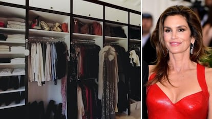 La 'top model' Cindy Crawford cuenta con un extenso guardarropa, por lo que ha necesitado de gran espacio para construir su armario.