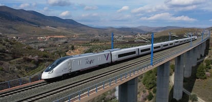 Uno de los Talgo Avril de Renfe rotulado con la marca AVE.