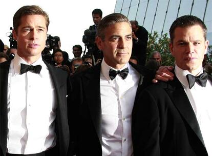 Brad Pitt, George Clooney y Matt Damon, en el último festival de Cannes.