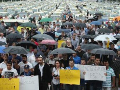 Taxi drivers protesting in Berlin.