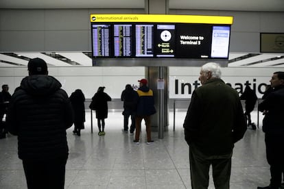 Sala de llegadas de la Terminal 5 del aeropuerto de Heathrow, en Londres, el pasado 5 de diciembre.