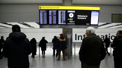 Sala de llegadas de la Terminal 5 del aeropuerto de Heathrow, en Londres, el pasado 5 de diciembre.