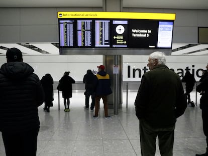 Sala de llegadas de la Terminal 5 del aeropuerto de Heathrow, en Londres, el pasado 5 de diciembre.