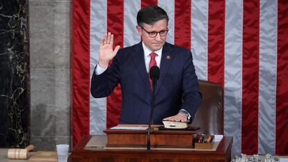 Newly elected US House Speaker Mike Johnson