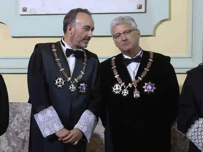 Manuel Marchena y Luis María Díez-Picazo, magistrados del Tribunal Supremo durante el acto de apertura del Año Judicial el pasado 10 de septiembre.