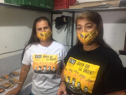 Jaqueline Castillo y Beatriz Piñeros de la Fundación Madres de los Falsos Positivos de Soacha y Bogotá (Mafapo).