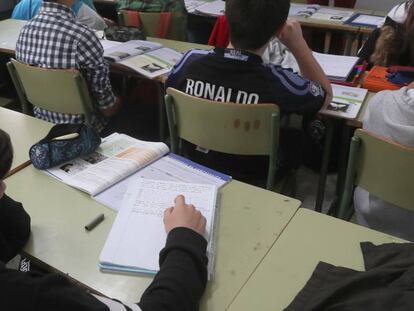 Alumnos en un instituto de Zamora. 