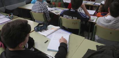 Alumnos en un instituto de Zamora.