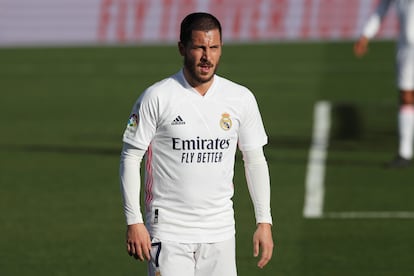 El jugador del Real Madrid Eden Hazard, durante el partido contra el Levante el pasado sábado en el Alfredo di Stéfano.